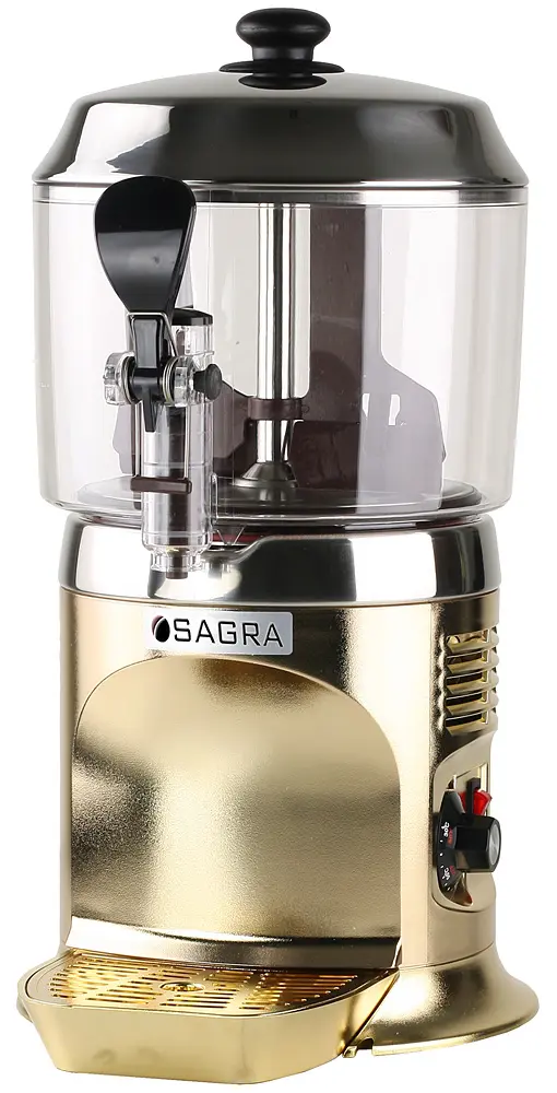 Commercial Chocolate Dispenser - Gold w/ stainless top 1 Commercial Chocolate Dispenser - Gold w/ stainless top
