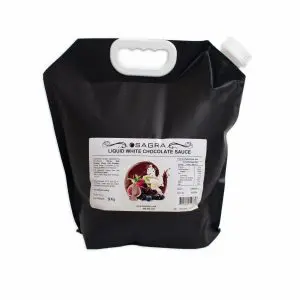 White Chocolate Dessert Sauce - Liquid Chocolate Sauce Pouches by Sagra - 5 KG